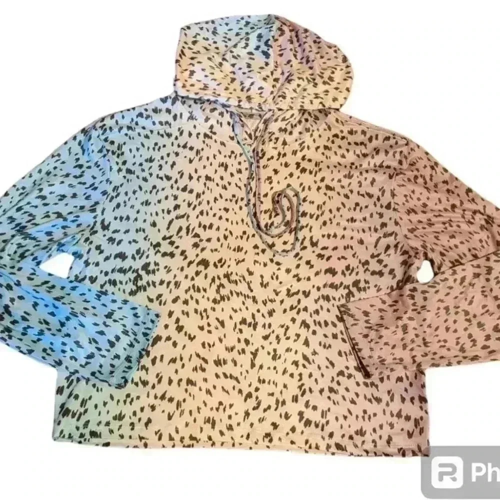 Wildfox Intimates Ombré Leopard Print Sleep Hoodie